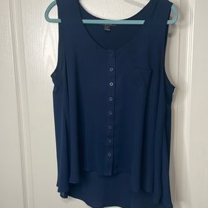 Style & Co navy tank blouse